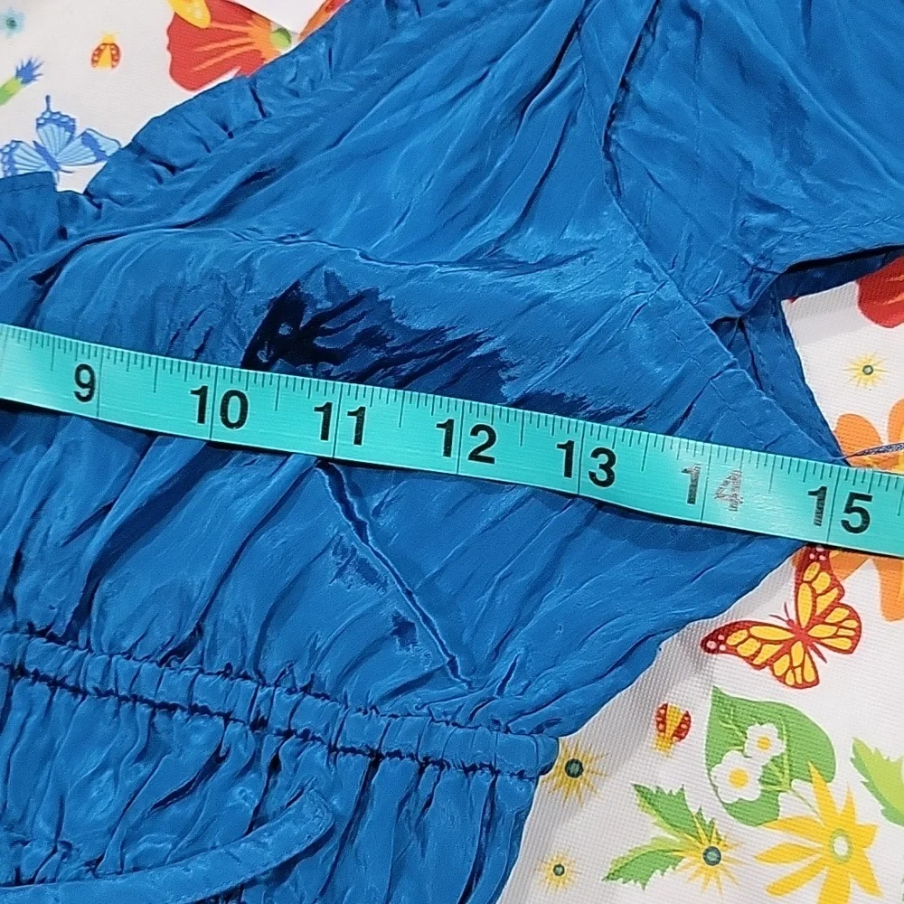 J Crew Palermo dress in viscose-blend crinkle NWT CK800 Blue